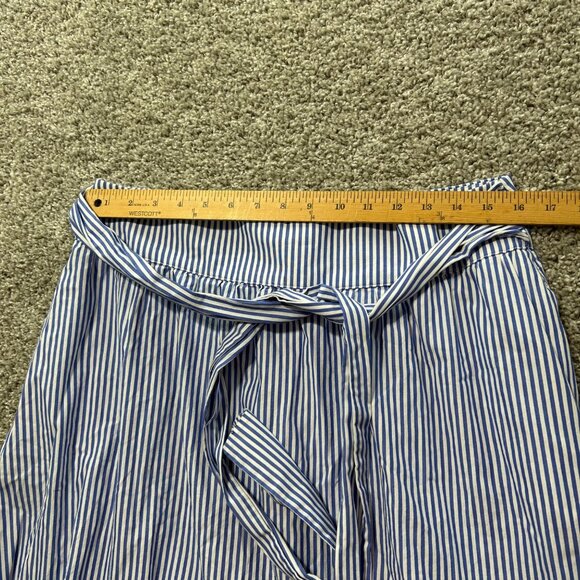 J. Crew Striped Tie Waist Midi Skirt Blue White 12 - Picture 7 of 9